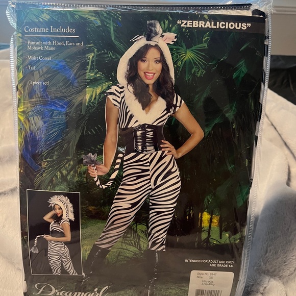 NWT DREAMGIRL ZEBRALIOUS +14 yo costume - Picture 2 of 5